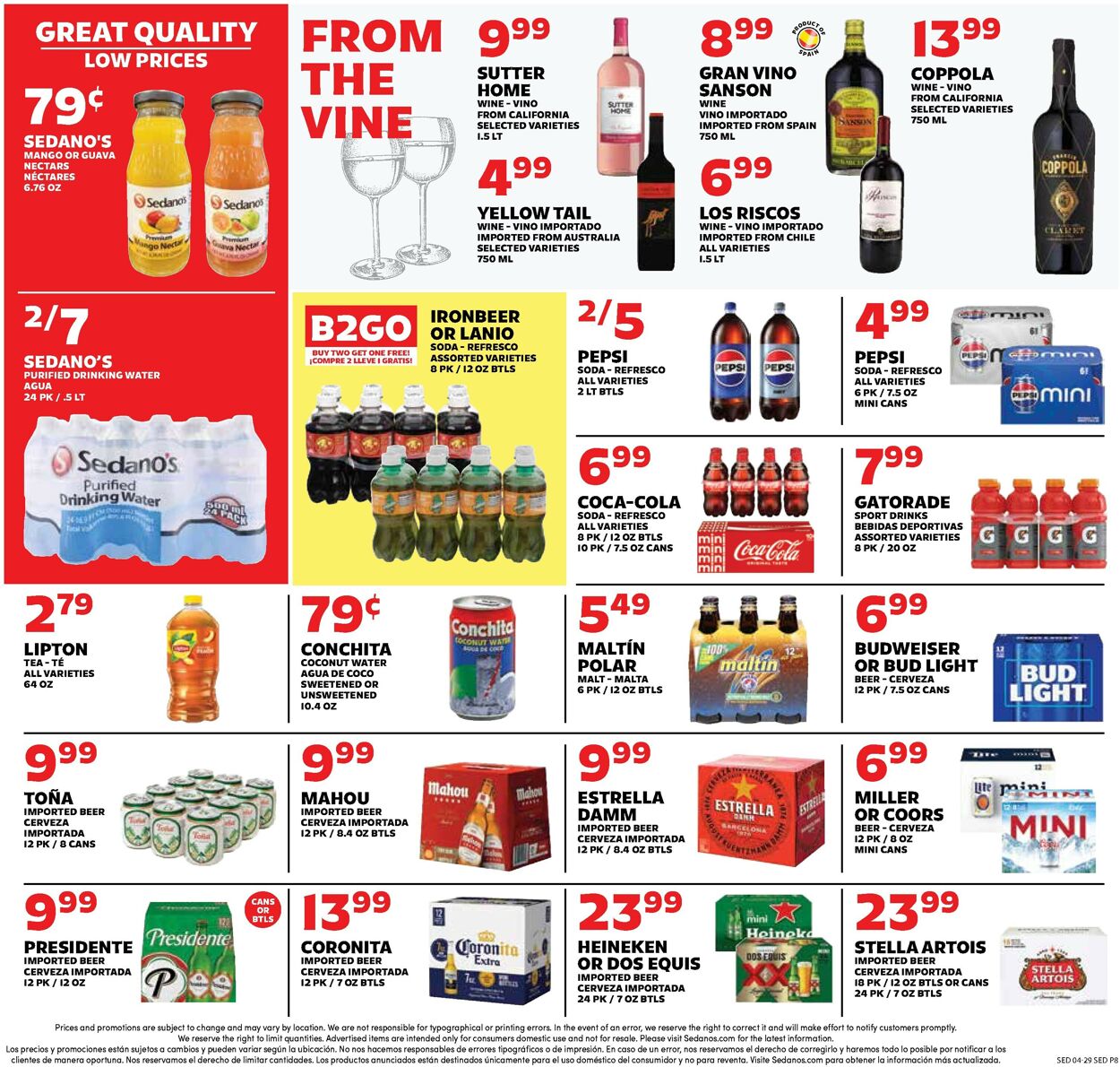Catalogue Sedano's from 04/29/2026