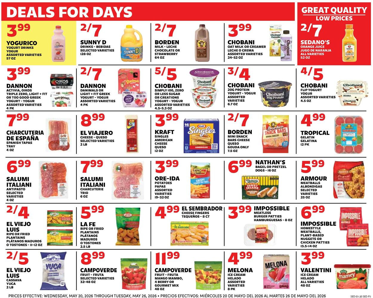 Catalogue Sedano's from 05/20/2026