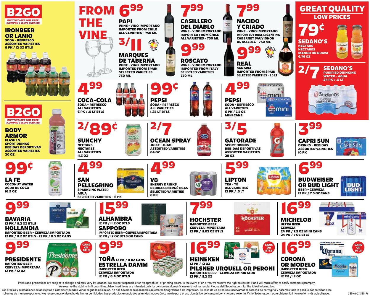 Catalogue Sedano's from 05/27/2026