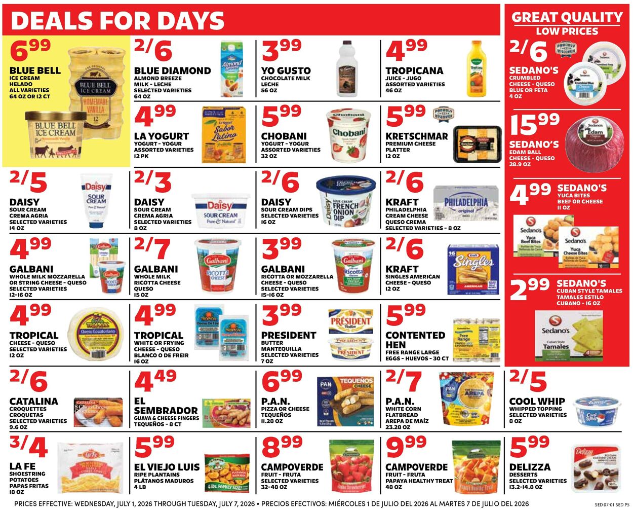 Catalogue Sedano's from 07/01/2026