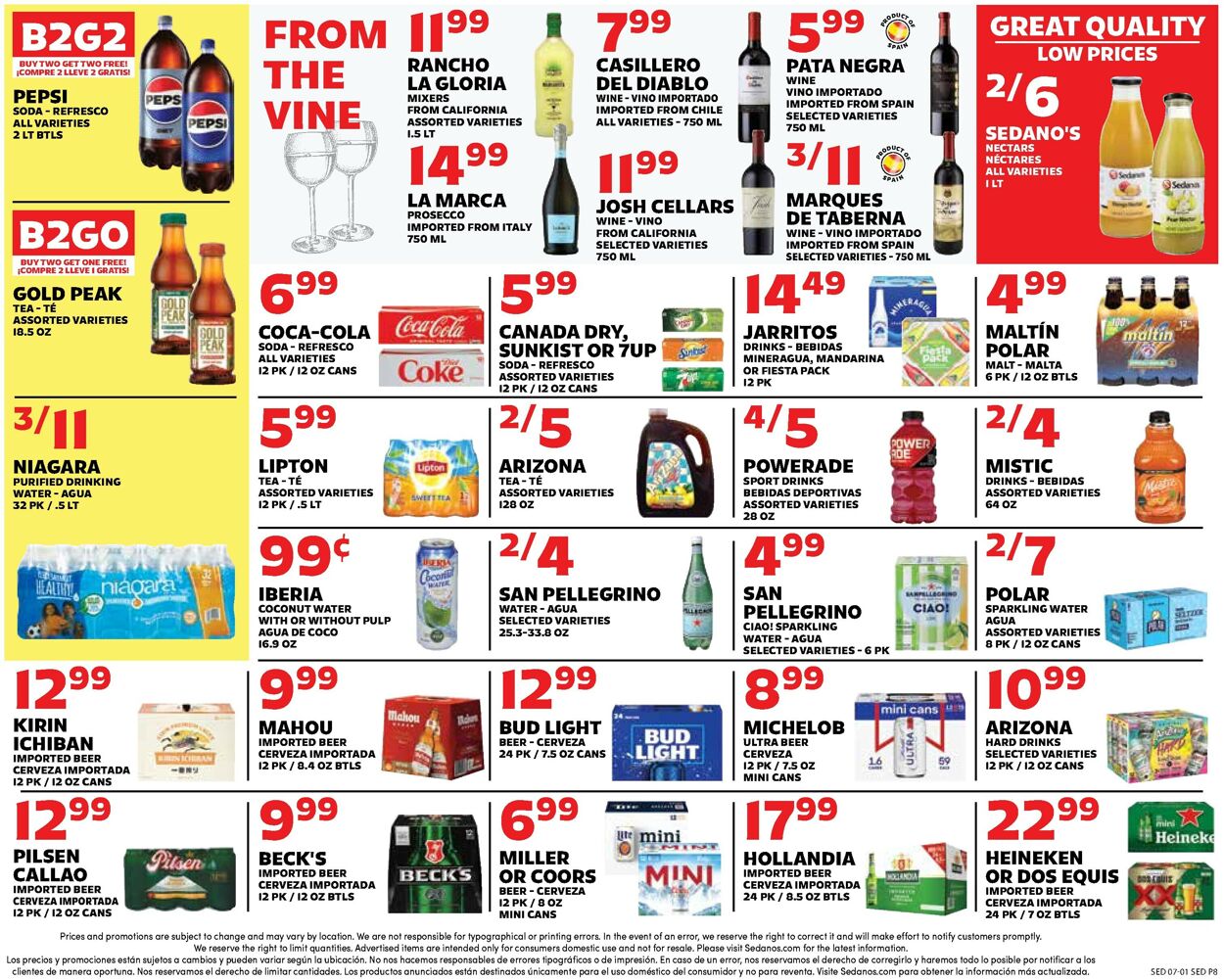 Catalogue Sedano's from 07/01/2026