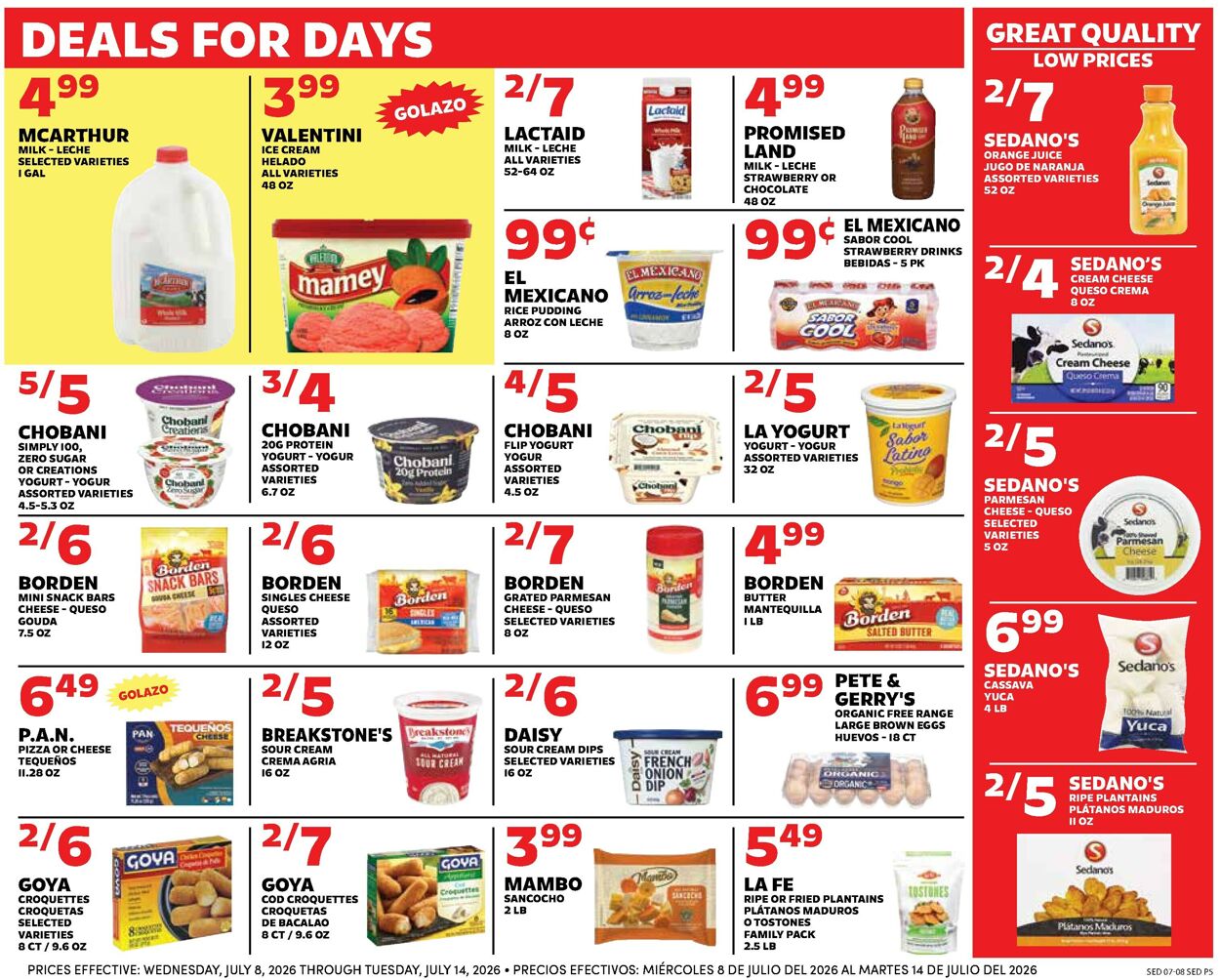 Catalogue Sedano's from 07/08/2026