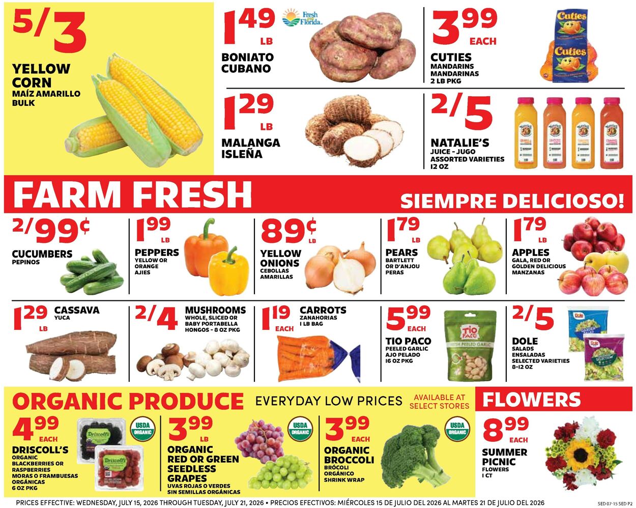 Catalogue Sedano's from 07/15/2026