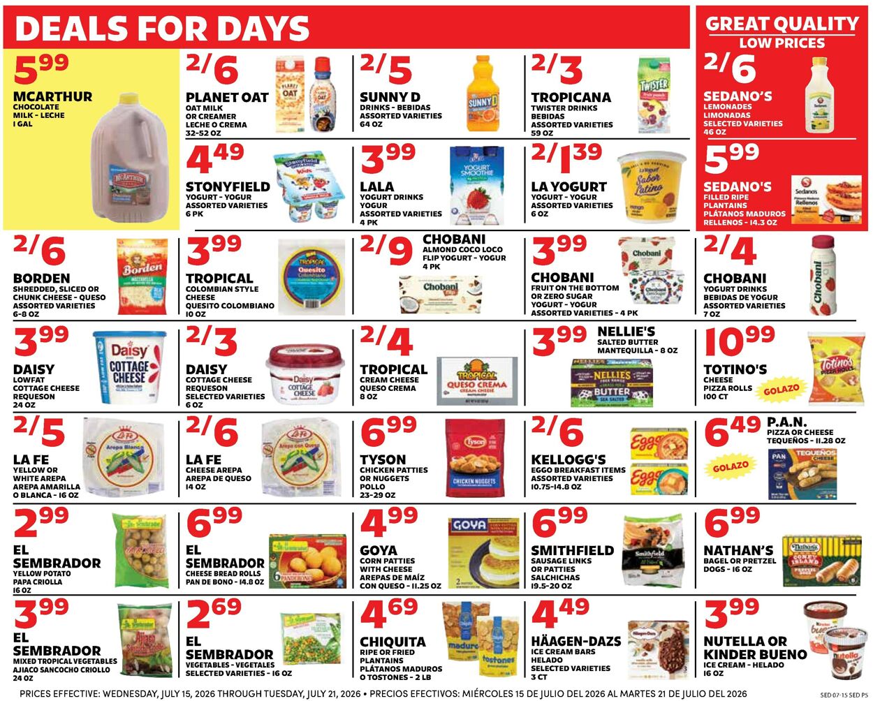 Catalogue Sedano's from 07/15/2026