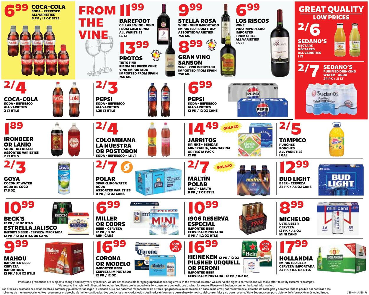 Catalogue Sedano's from 07/15/2026