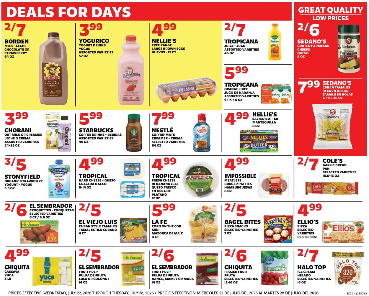 Catalogue Sedano's from 07/22/2026