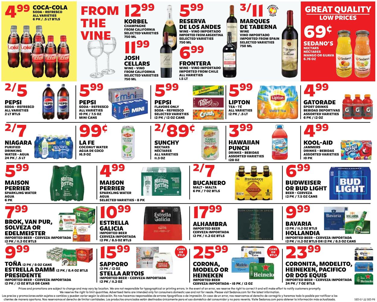 Catalogue Sedano's from 07/22/2026