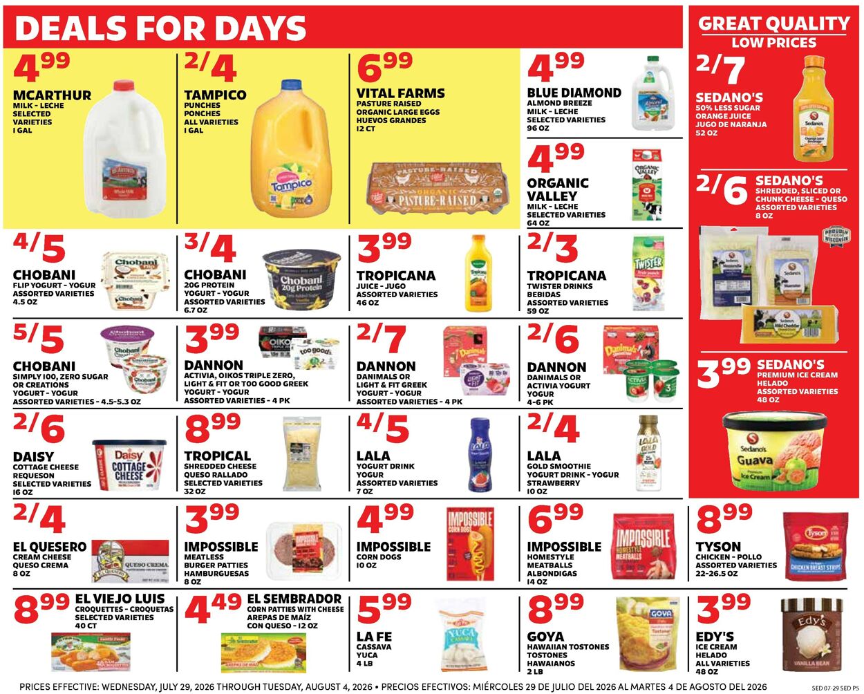 Catalogue Sedano's from 07/29/2026
