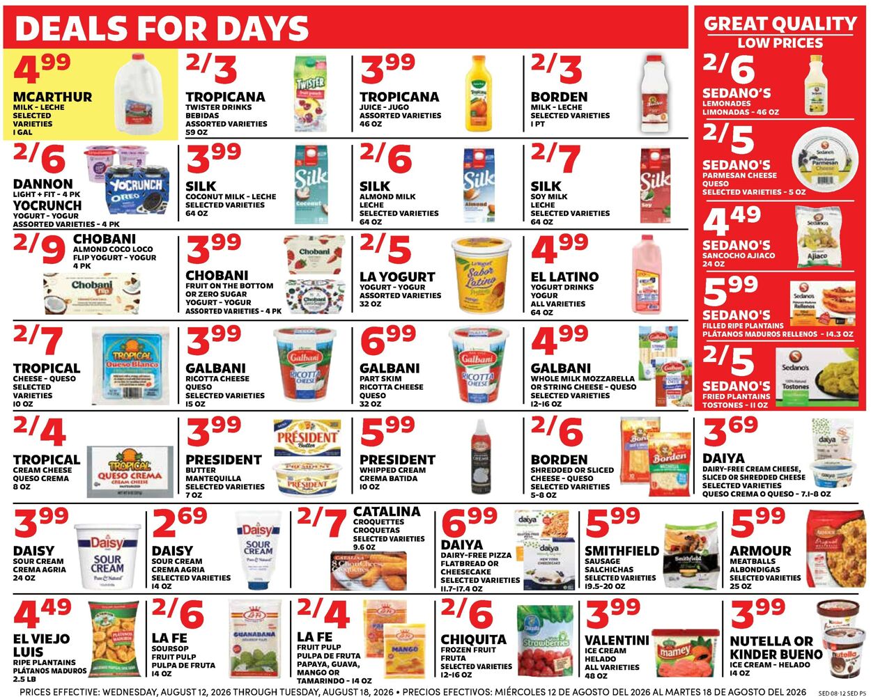 Catalogue Sedano's from 08/12/2026