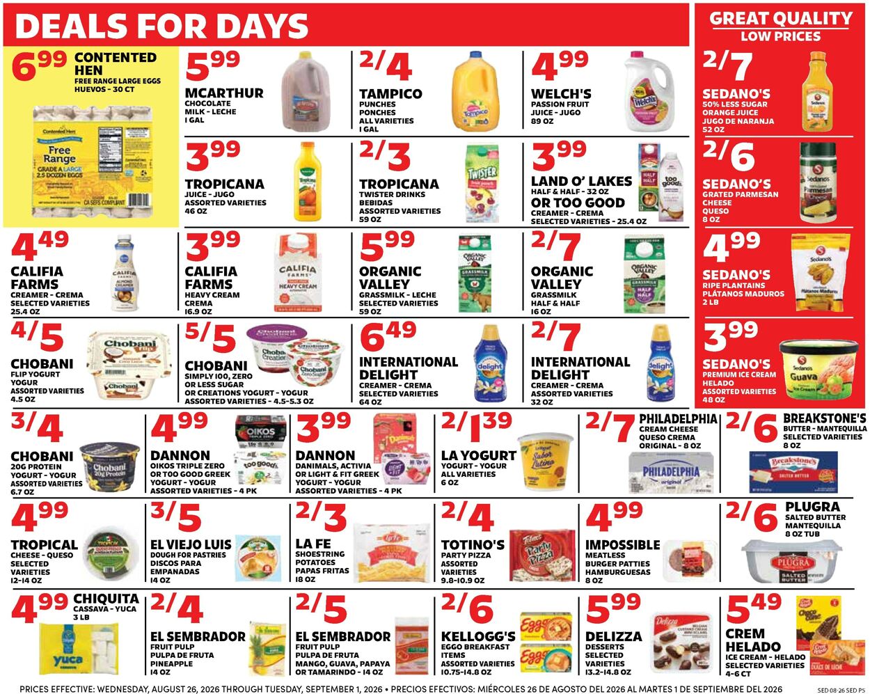Catalogue Sedano's from 08/26/2026