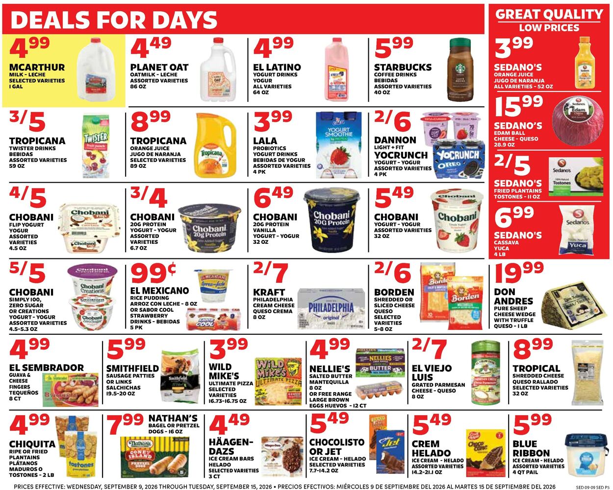 Catalogue Sedano's from 09/09/2026
