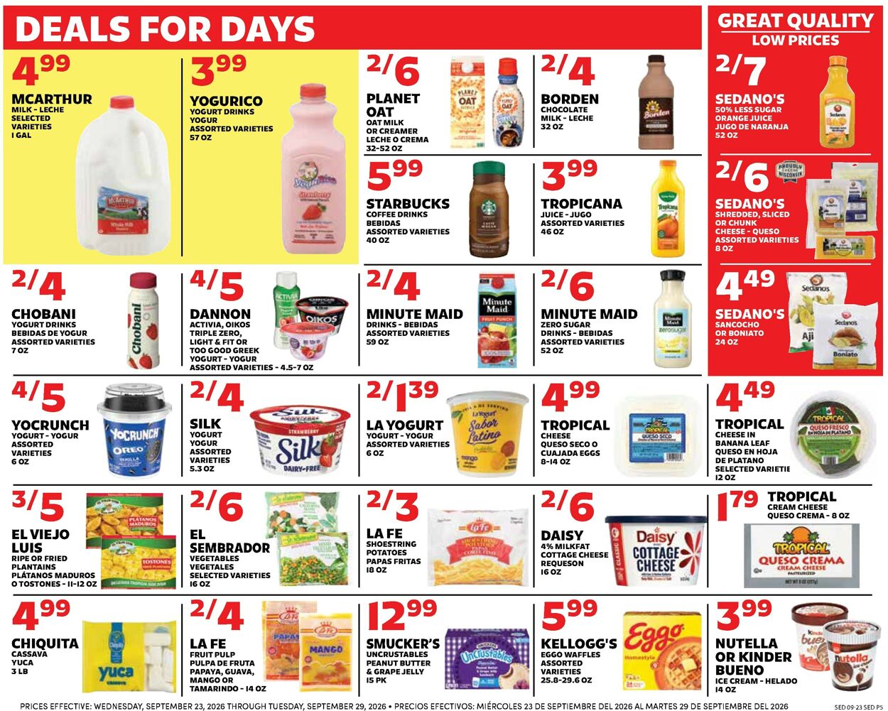 Catalogue Sedano's from 09/23/2026