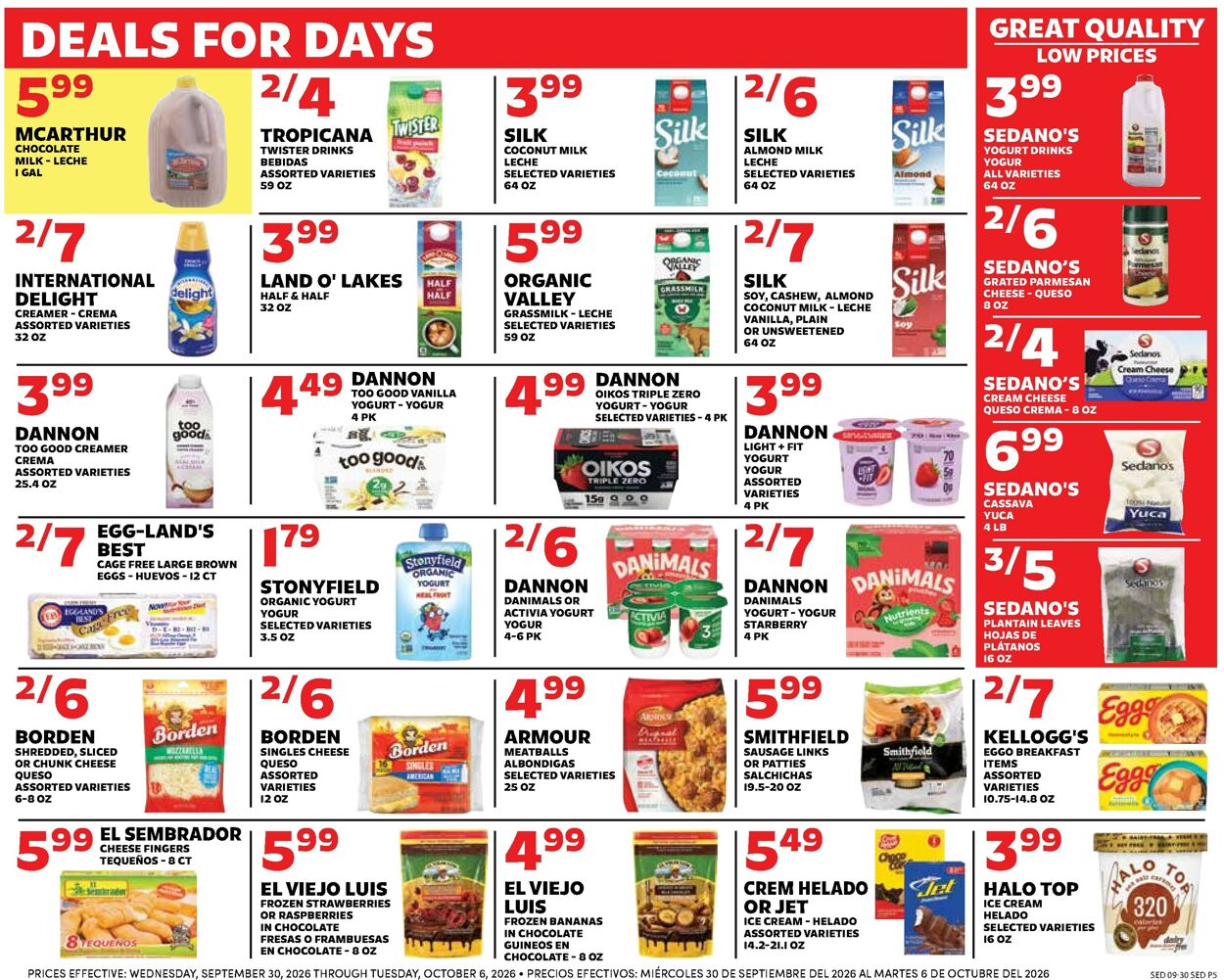 Catalogue Sedano's from 09/30/2026