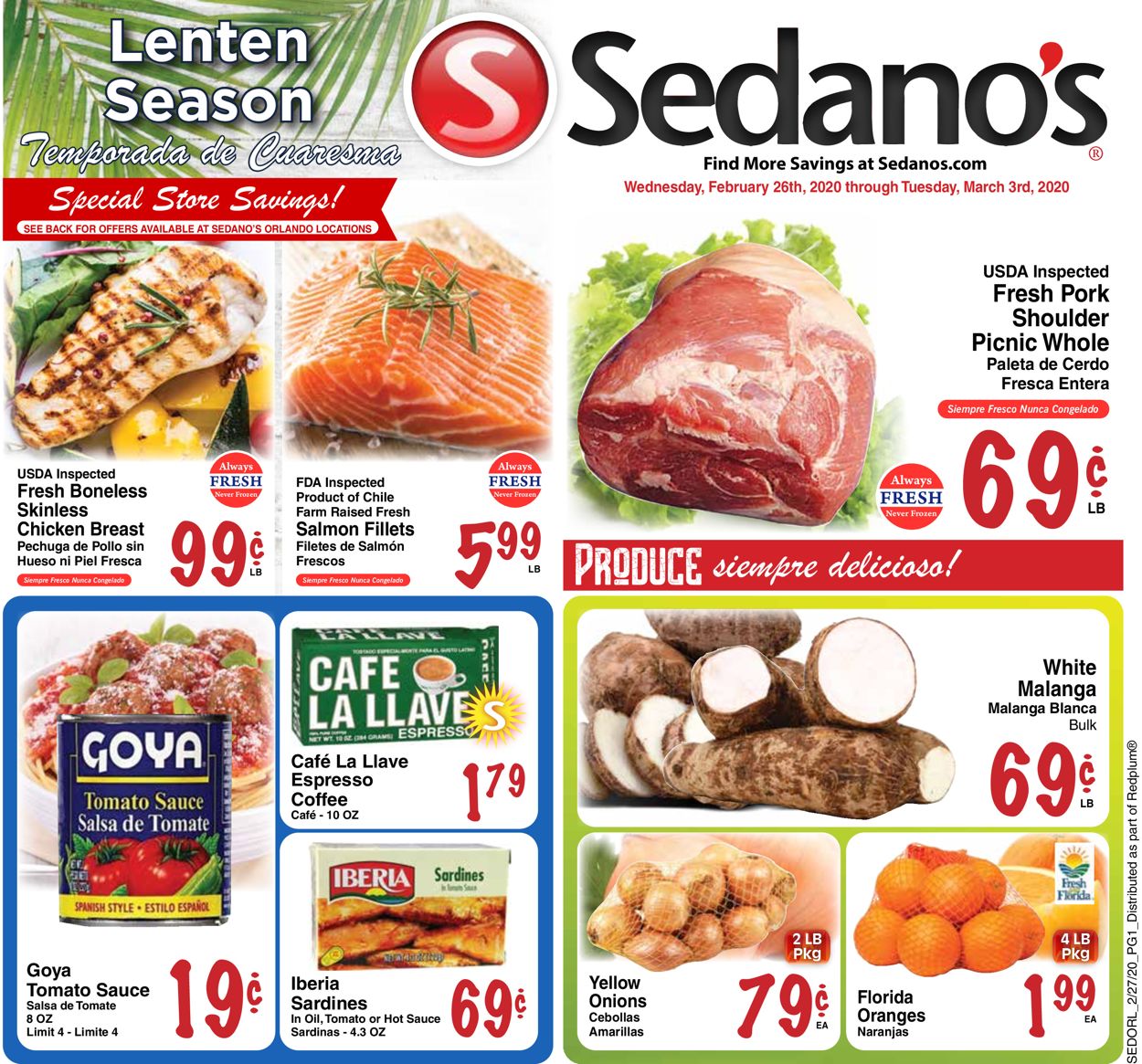 Catalogue Sedano's from 02/26/2020