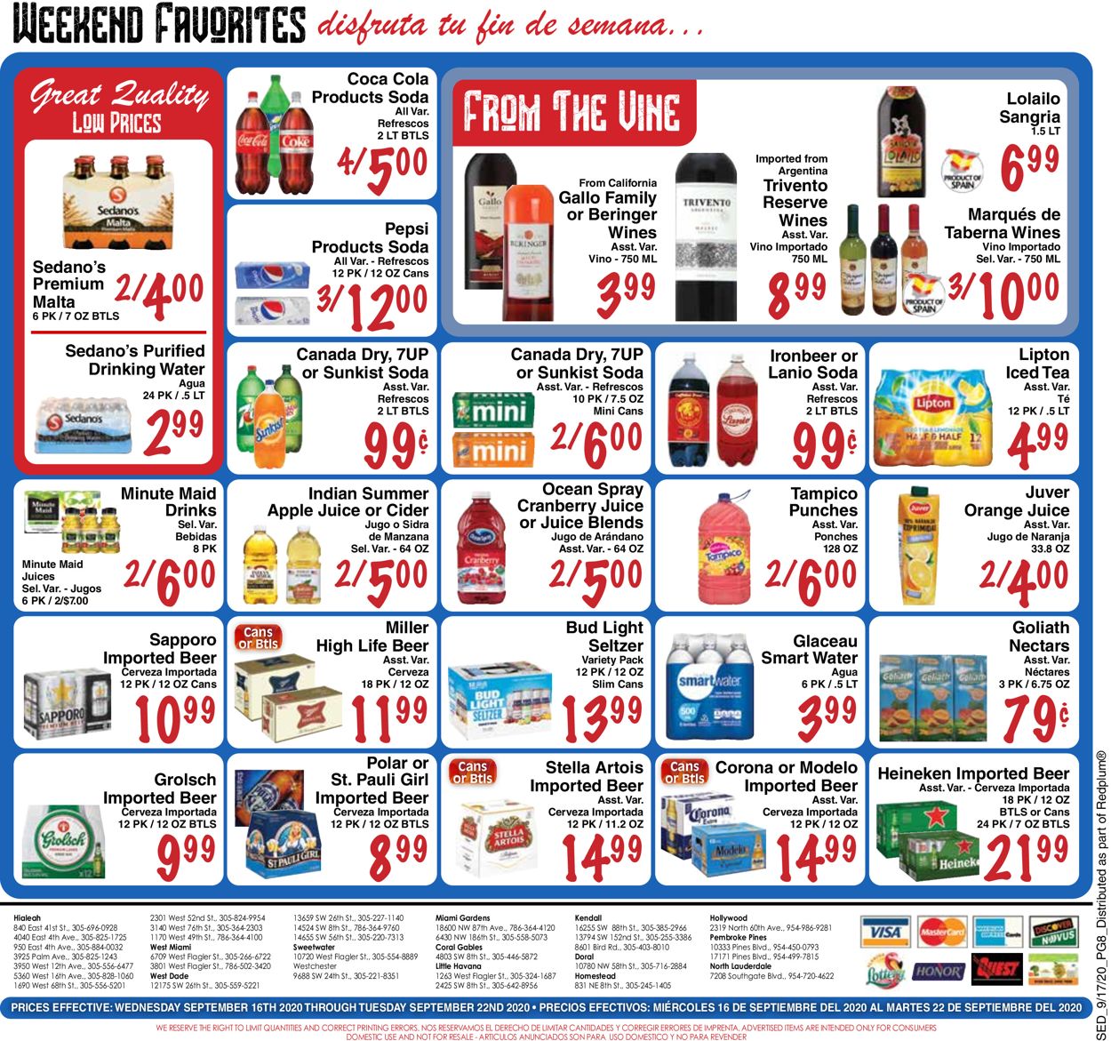 Sedano's Current weekly ad 09/16 - 09/22/2020 [8] - frequent-ads.com