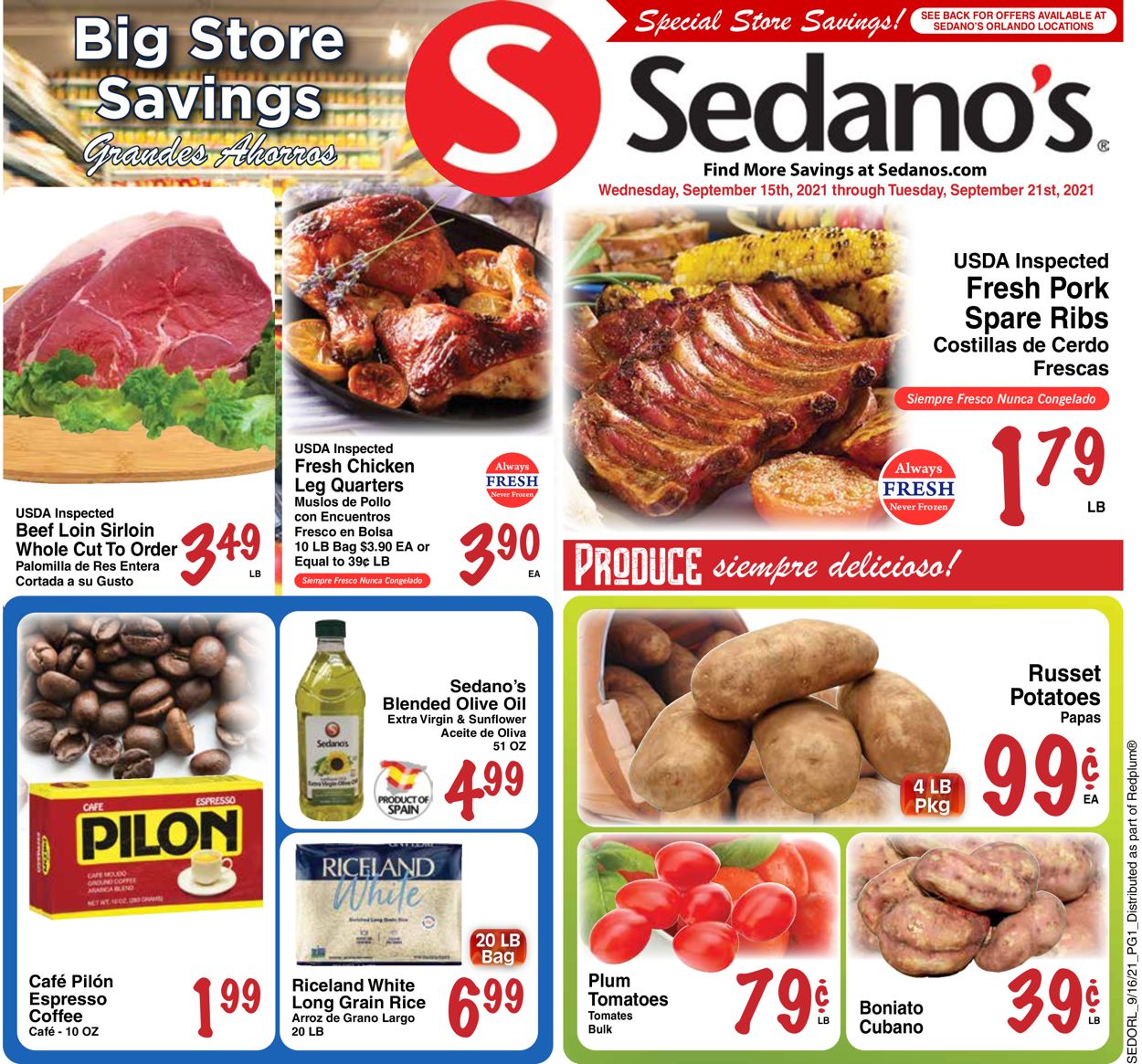 Catalogue Sedano's from 09/15/2021