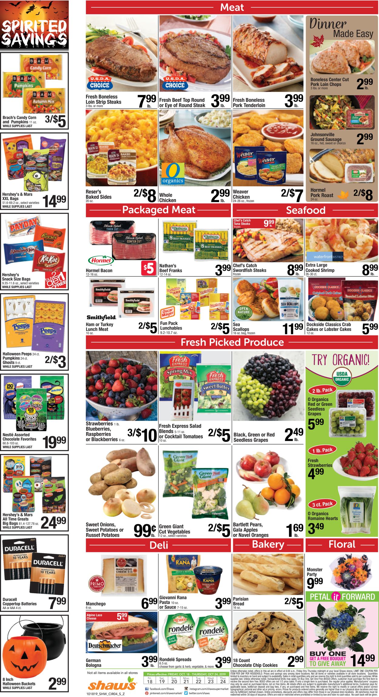 Catalogue Shaw’s from 10/18/2019