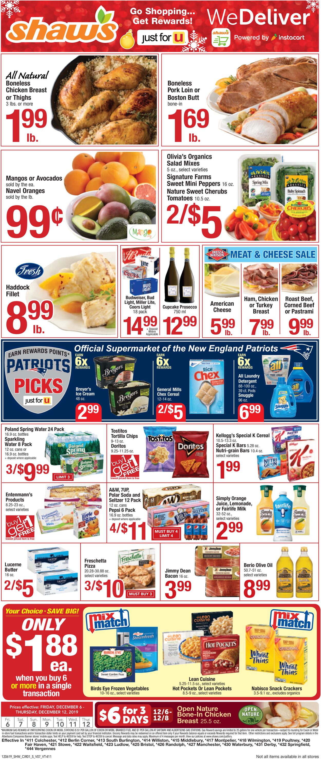 Catalogue Shaw’s - Holiday Ad 2019 from 12/06/2019