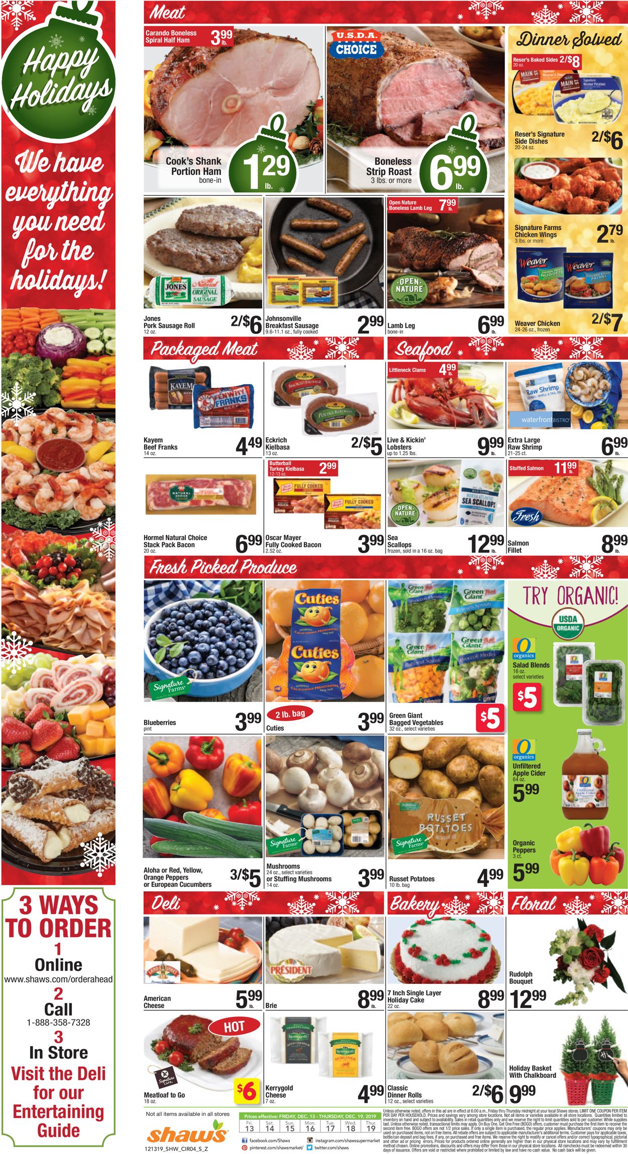 Catalogue Shaw’s - Holiday Ad 2019 from 12/13/2019