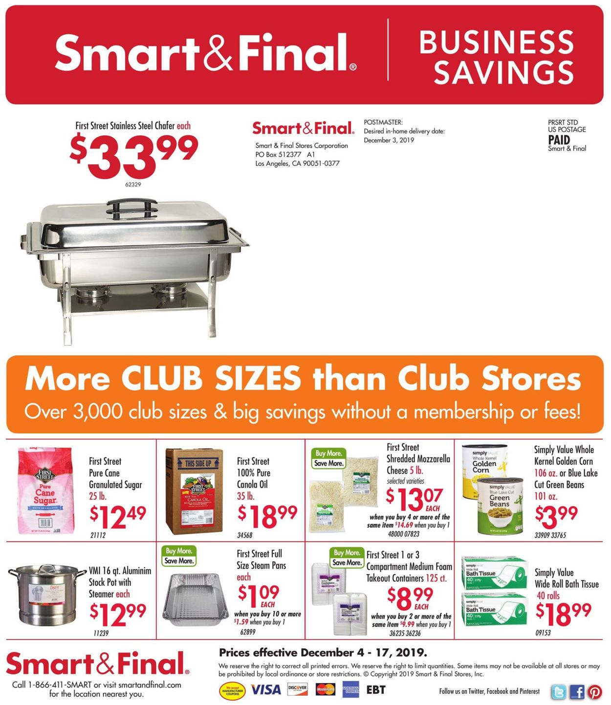 Catalogue Smart and Final - Holiday Ad 2019 from 12/04/2019