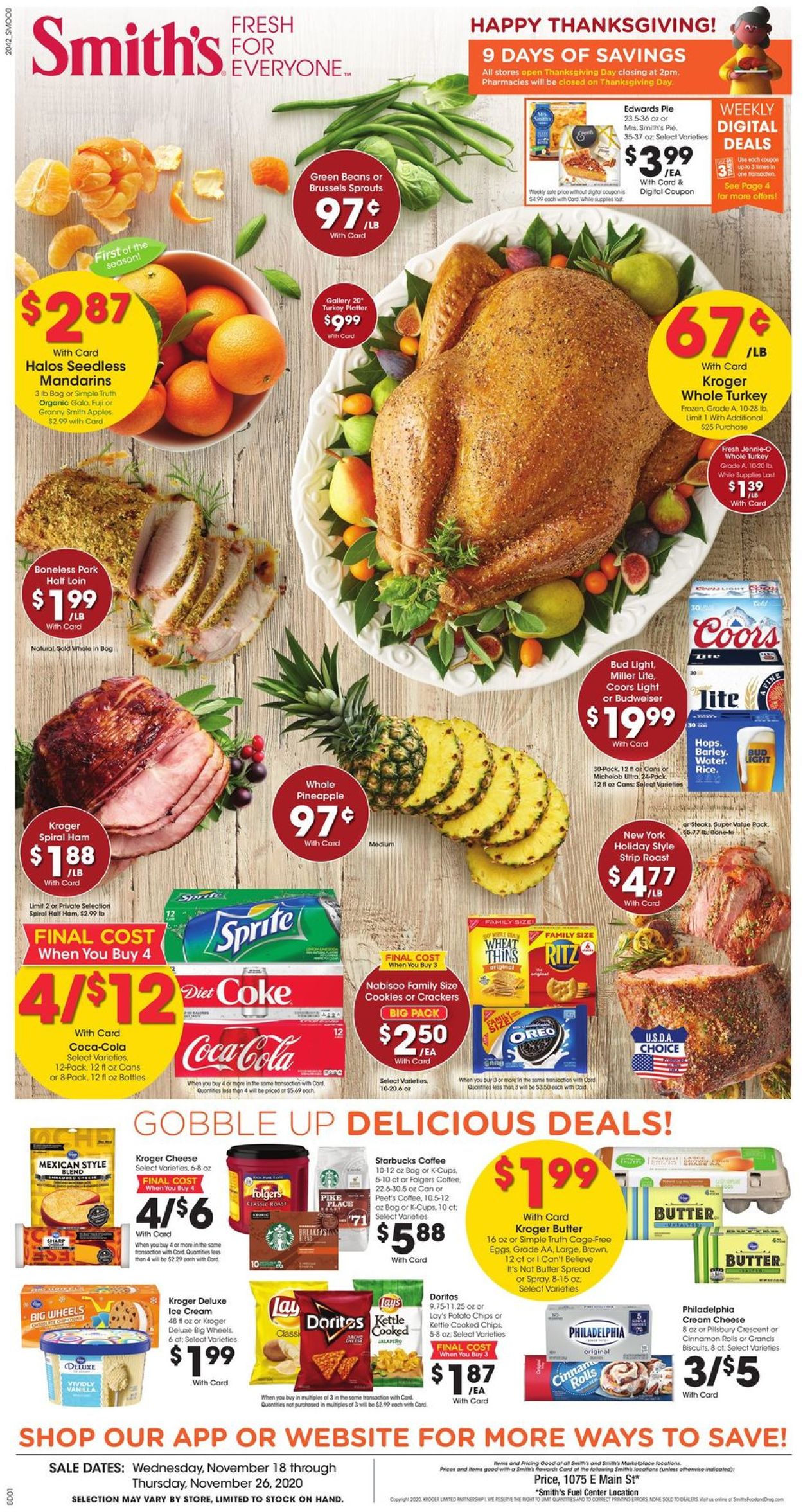 Smith's Thanksgiving ad 2020 Current weekly ad 11/18 11/26/2020