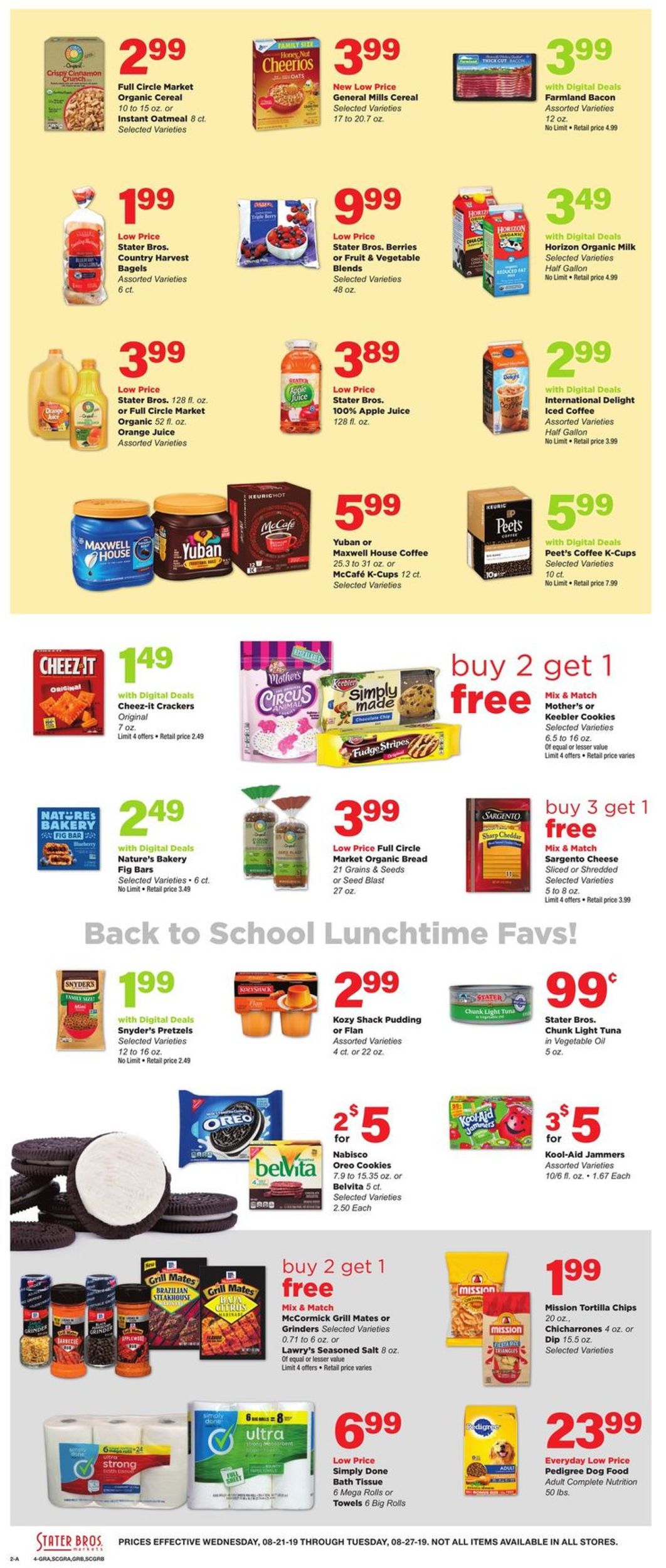 Catalogue Stater Bros. from 08/21/2019