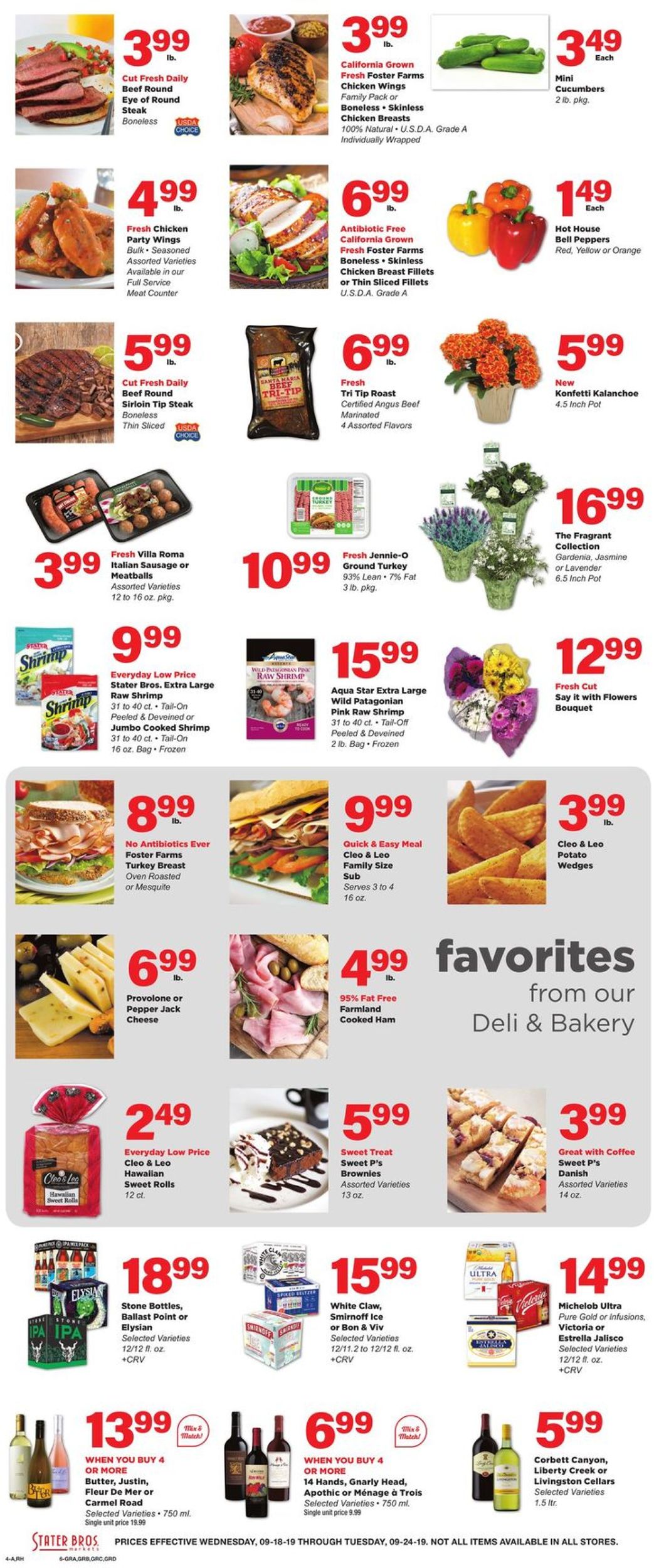 Catalogue Stater Bros. from 09/18/2019