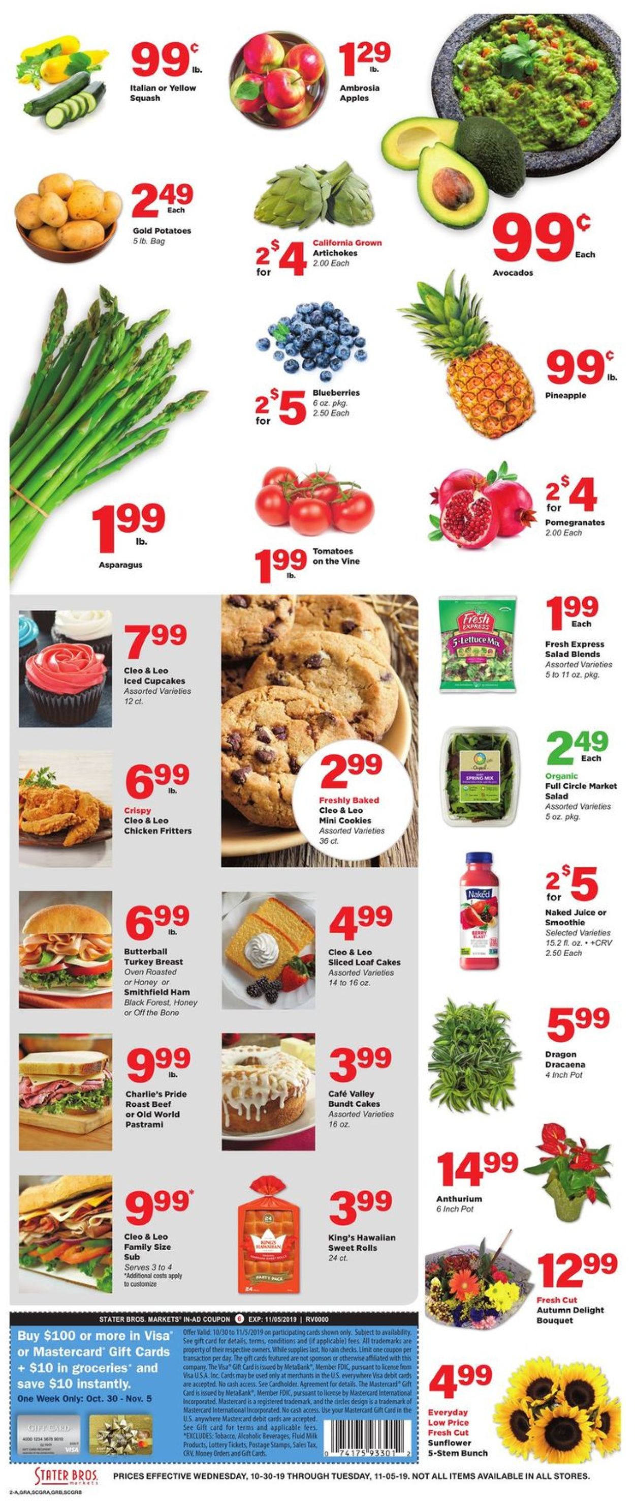 Catalogue Stater Bros. from 10/30/2019