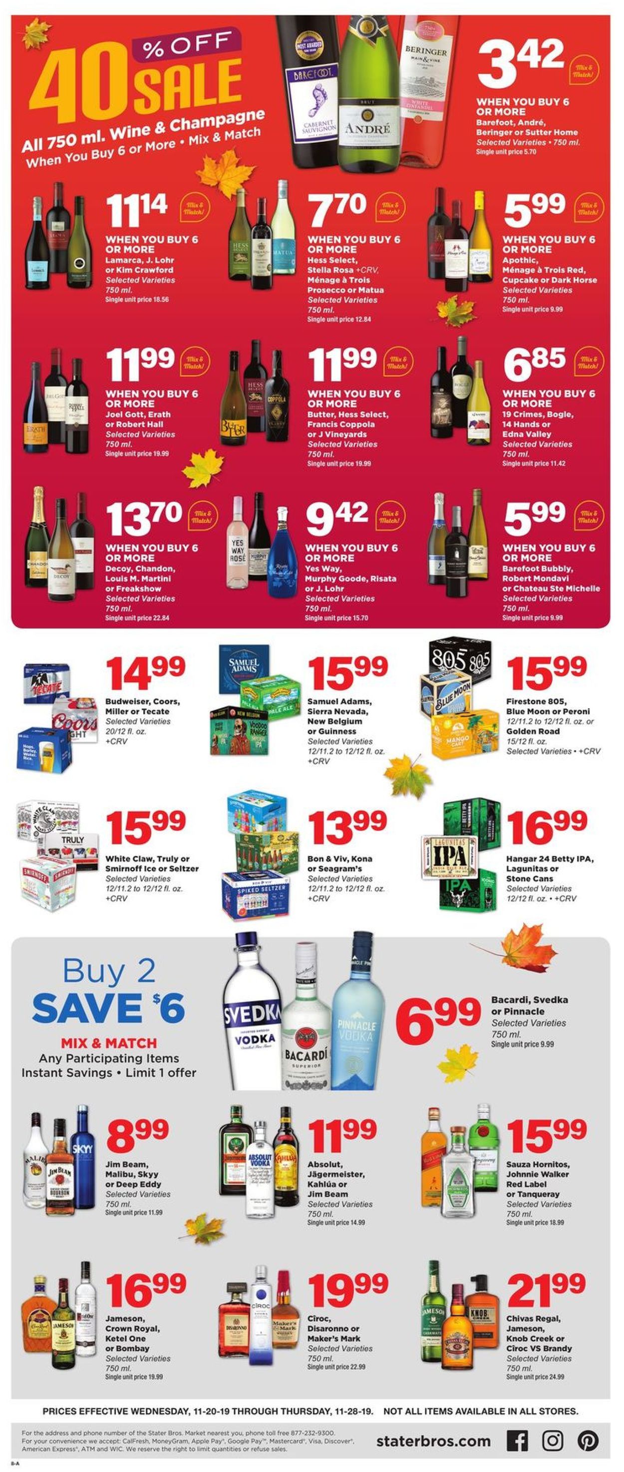 Catalogue Stater Bros. - Holiday Ad 2019 from 11/20/2019
