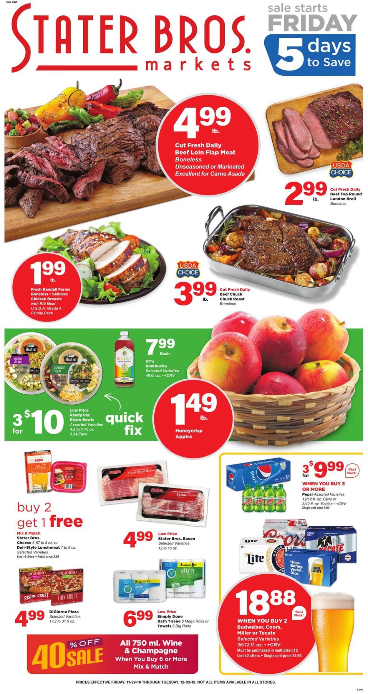 Stater Bros. Current weekly ad 11/29 12/03/2019