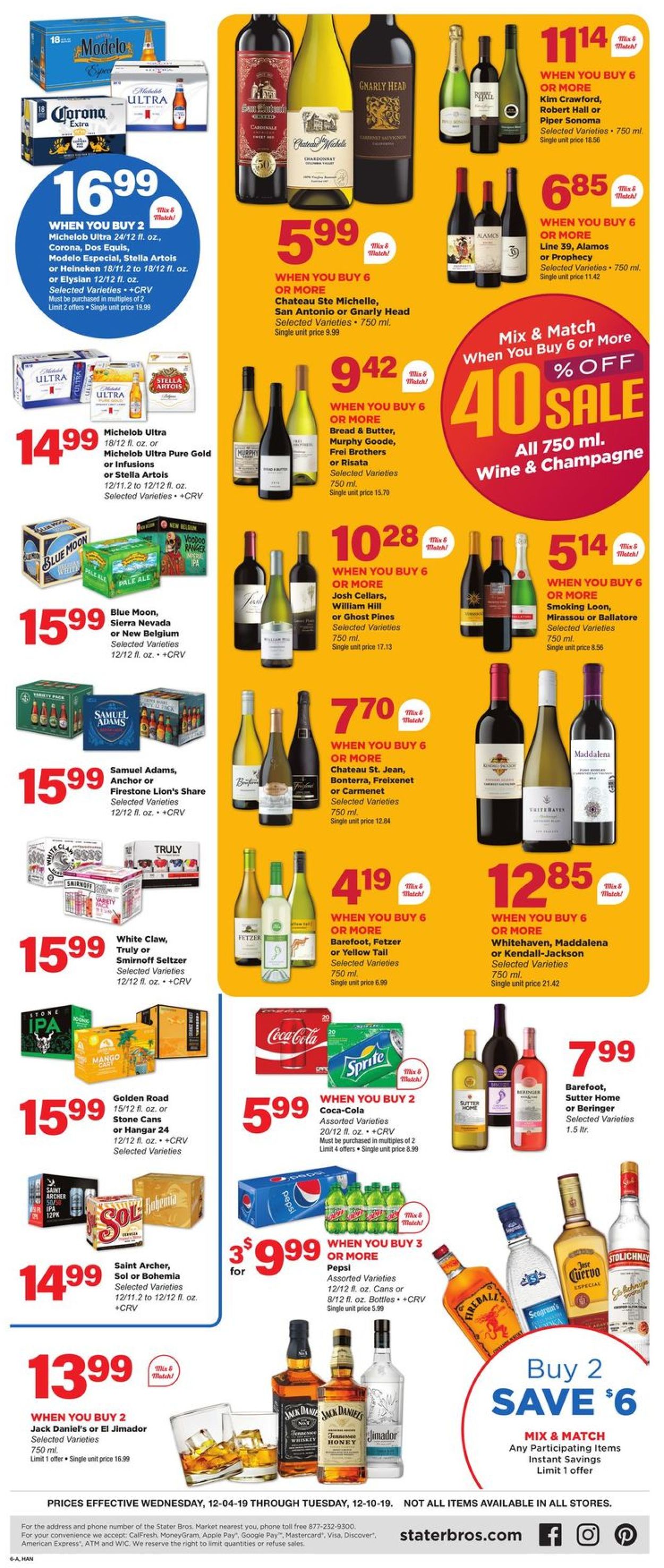 Catalogue Stater Bros. from 12/04/2019