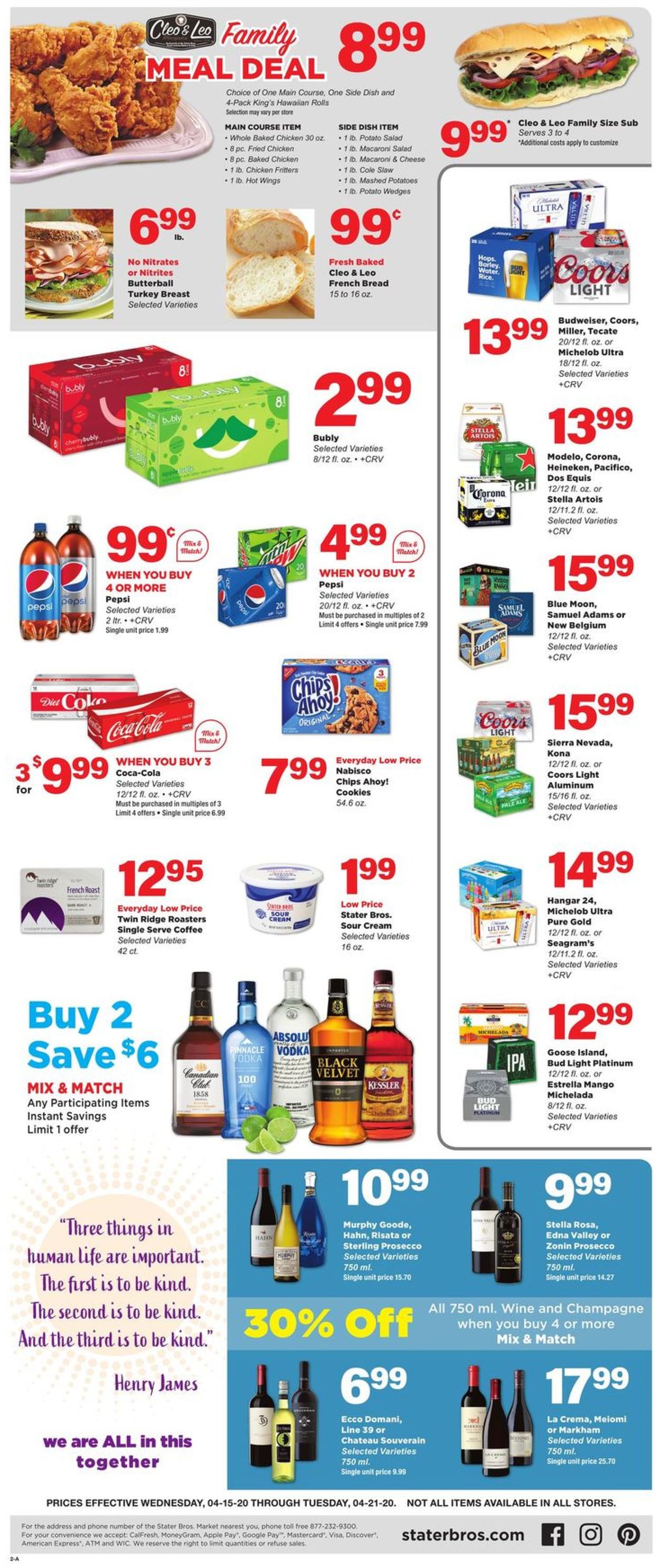 Catalogue Stater Bros. from 04/15/2020