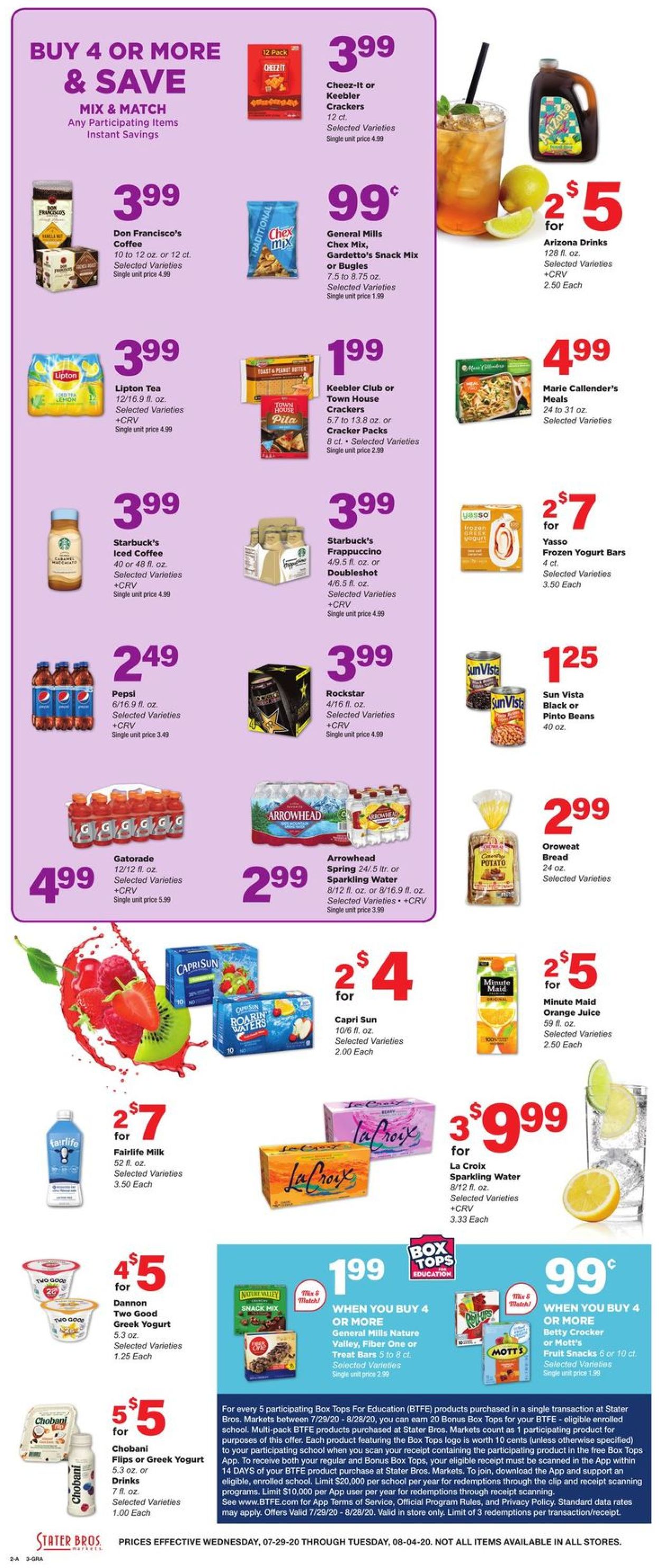 Catalogue Stater Bros. from 07/29/2020