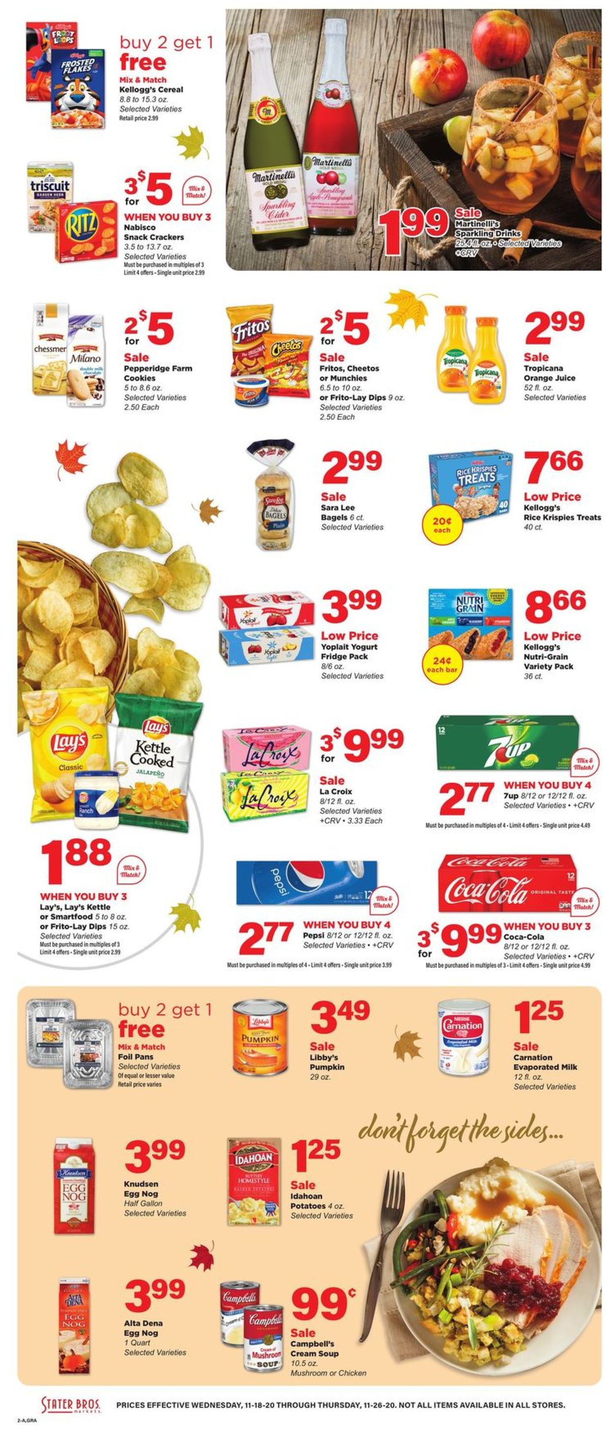 Catalogue Stater Bros. Thanksgiving ad 2020 from 11/18/2020