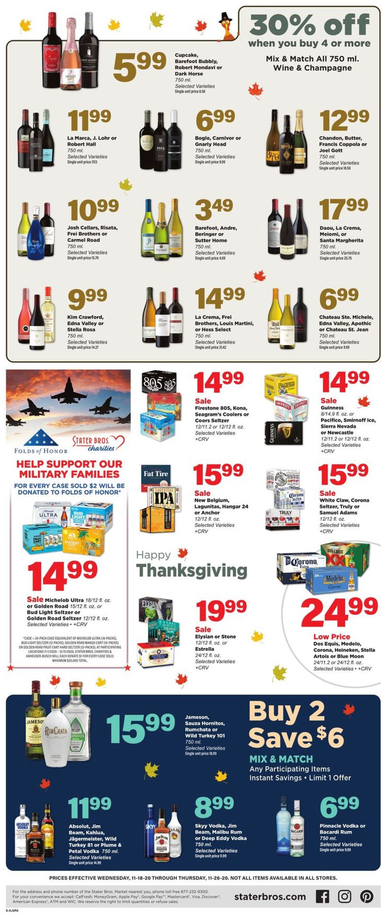 Catalogue Stater Bros. Thanksgiving ad 2020 from 11/18/2020