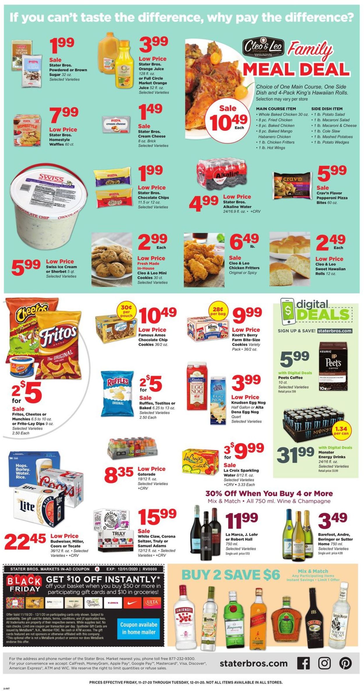 Catalogue Stater Bros. Black Friday 2020 from 11/27/2020