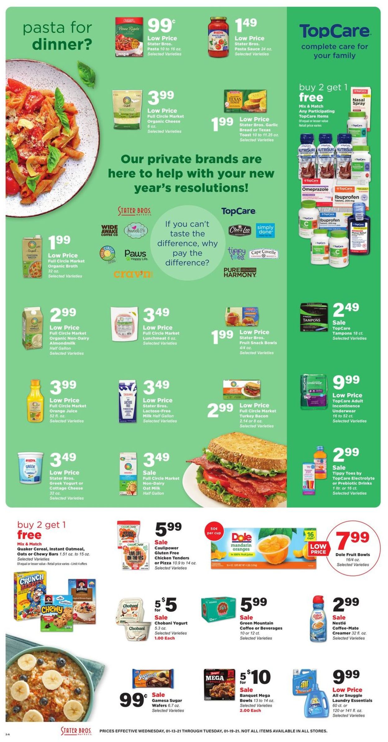 Catalogue Stater Bros. from 01/13/2021