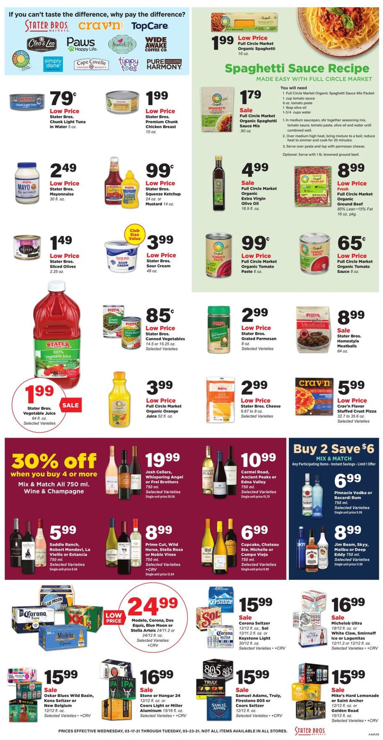 Catalogue Stater Bros. from 03/17/2021