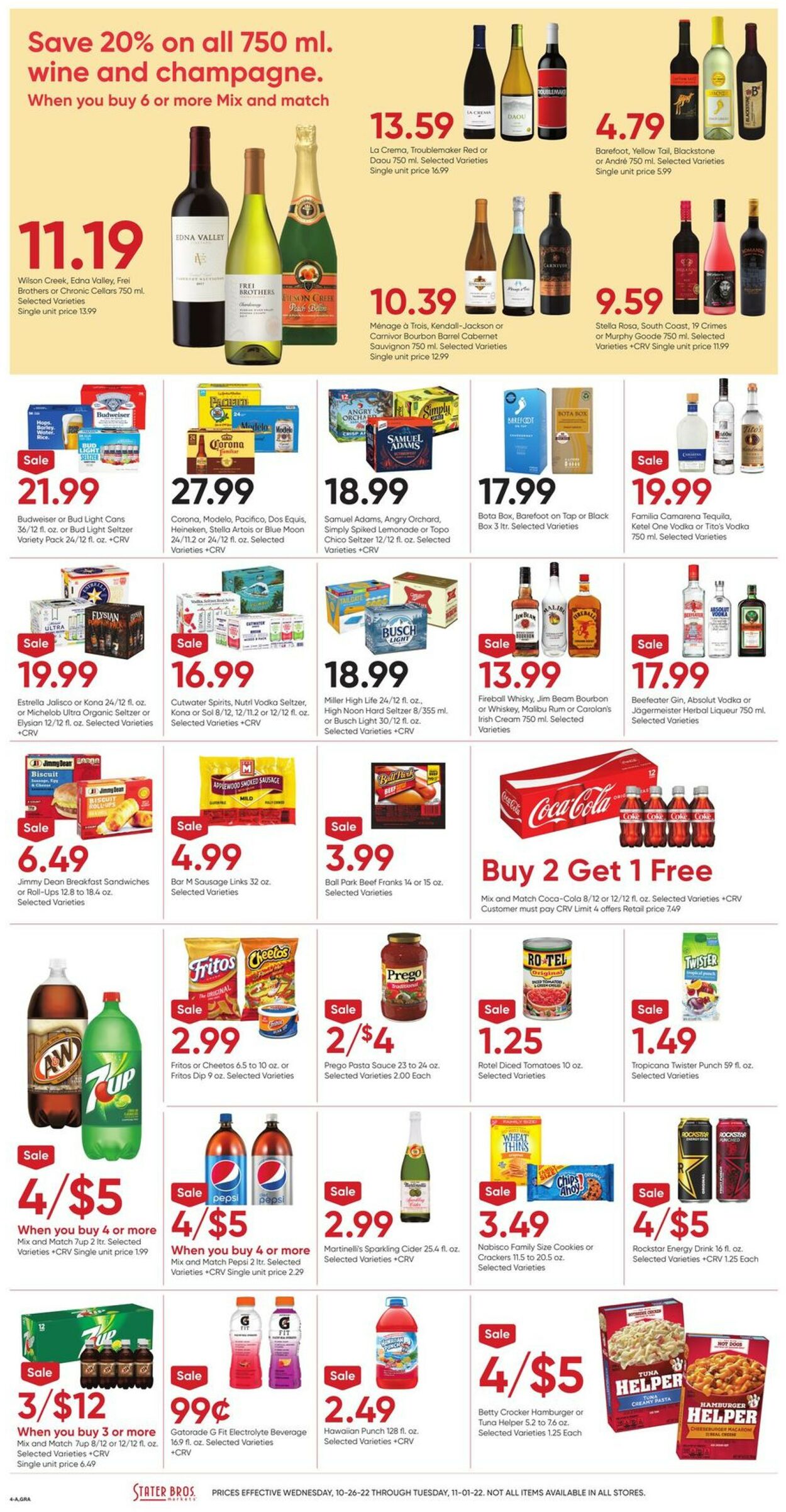 Catalogue Stater Bros. from 10/26/2022