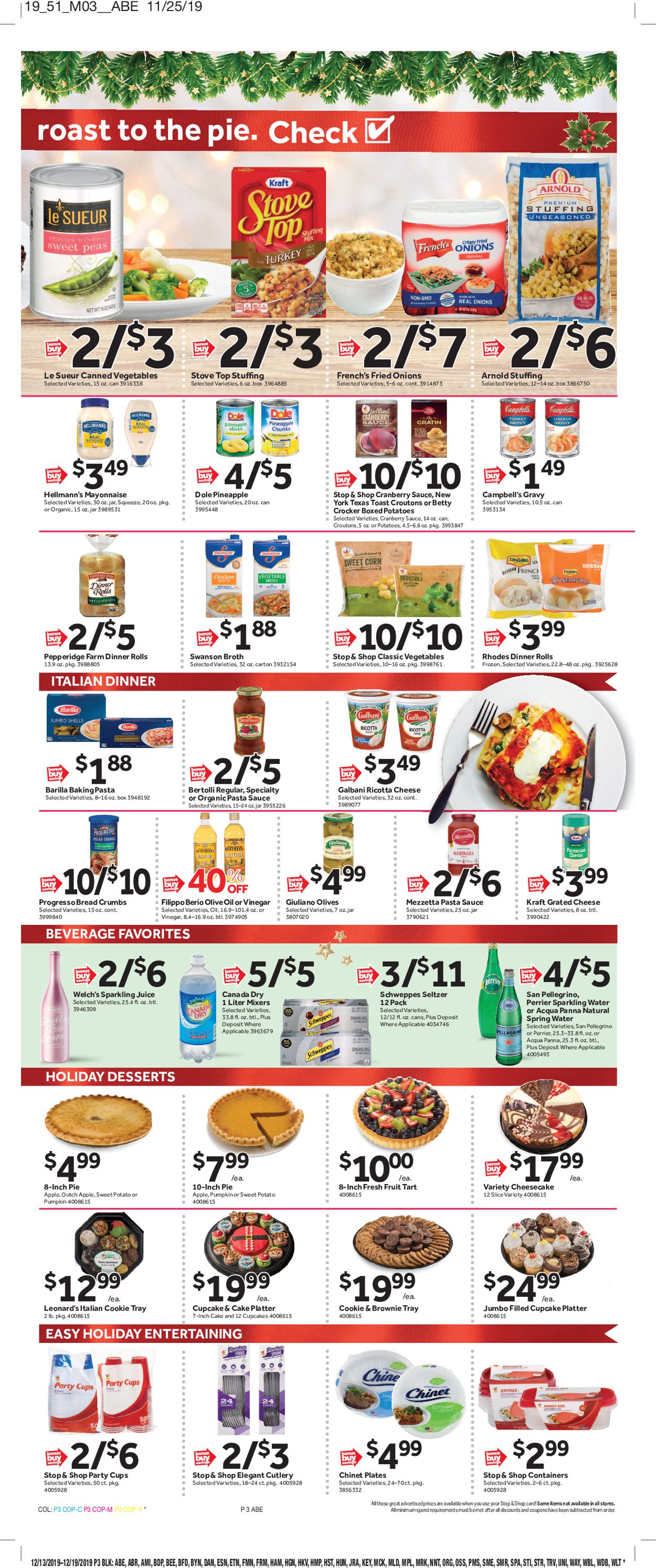 Catalogue Stop and Shop - Holiday Ad 2019 from 12/13/2019