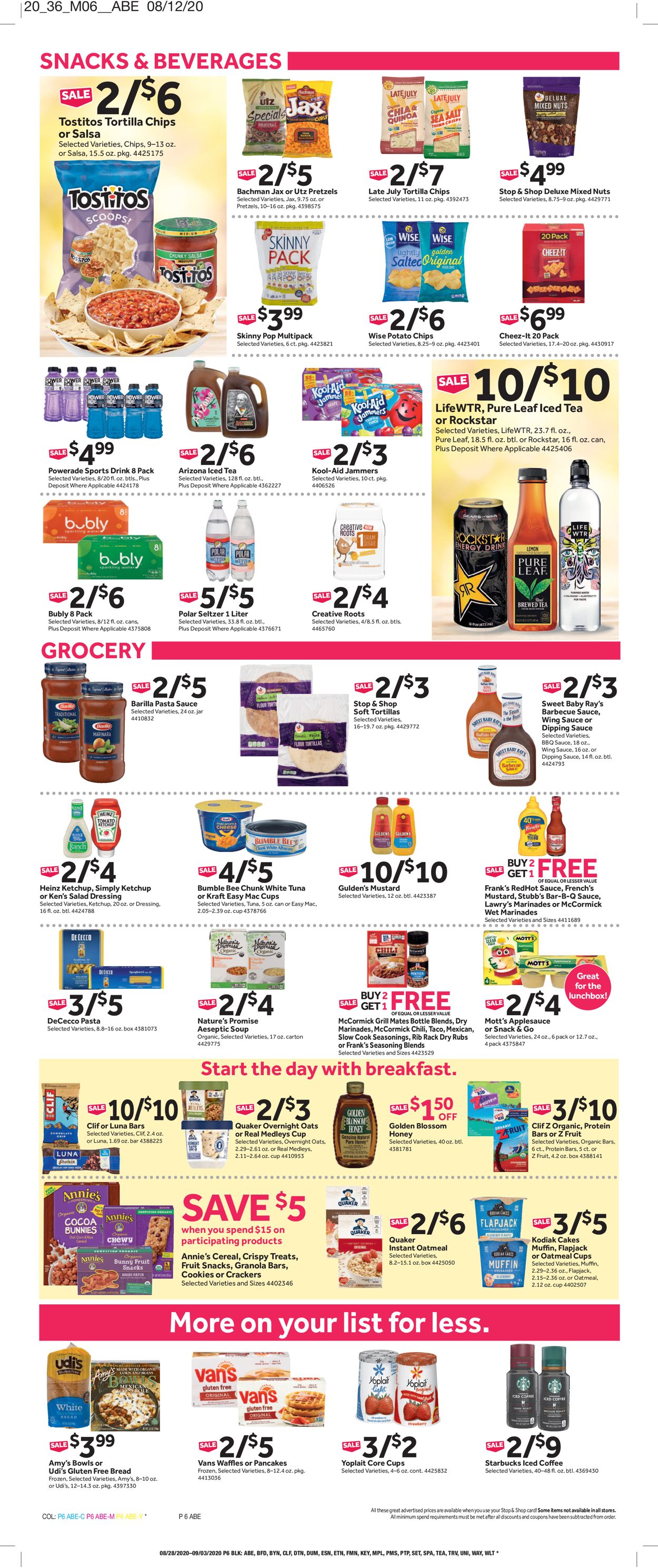 Catalogue Stop and Shop from 08/28/2020