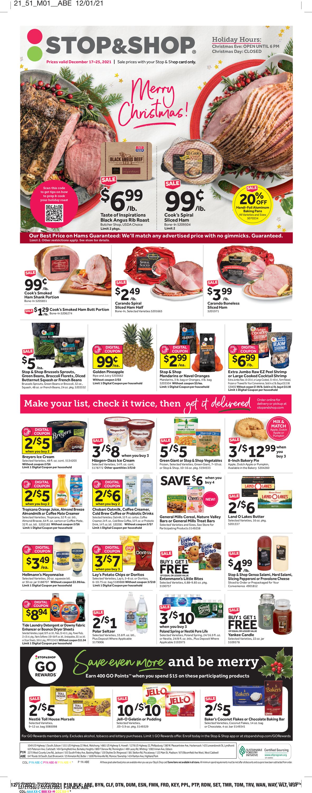 Stop and Shop HOLIDAY 2021 Current weekly ad 12/17 12/25/2021