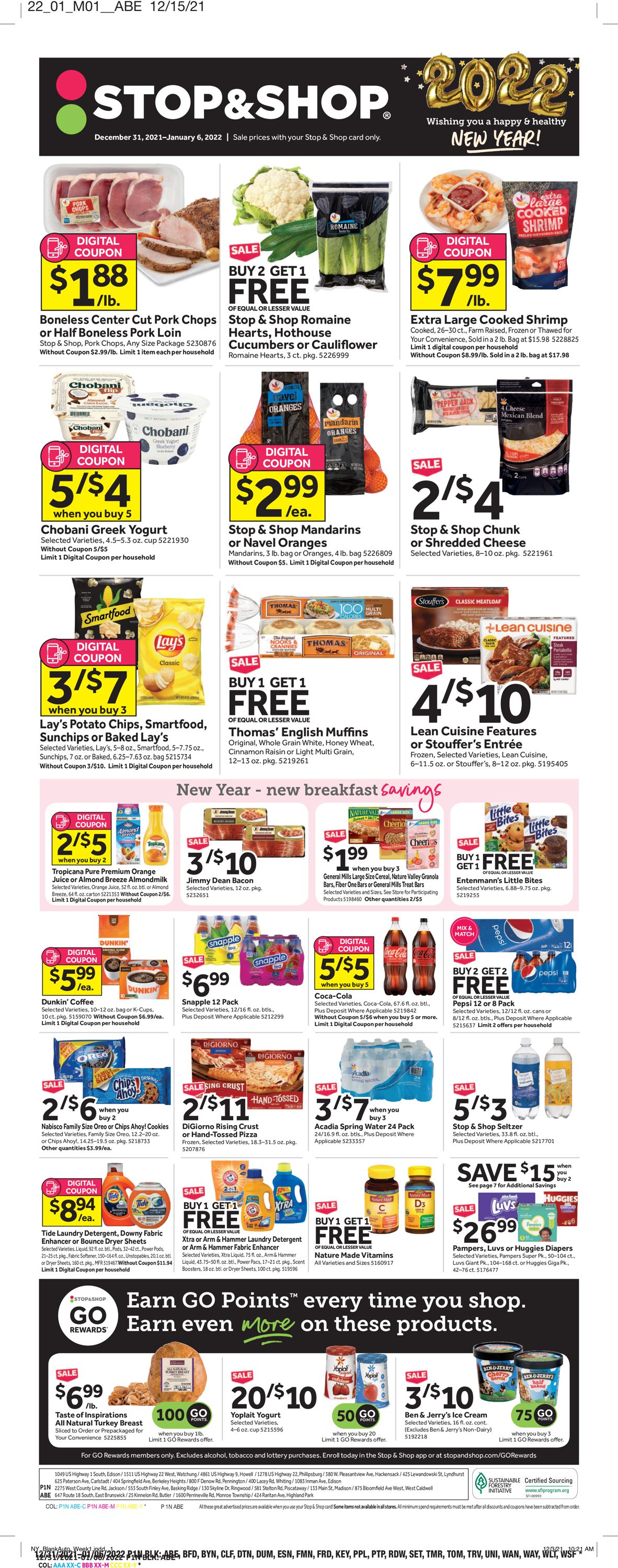 Catalogue Stop and Shop from 12/31/2021