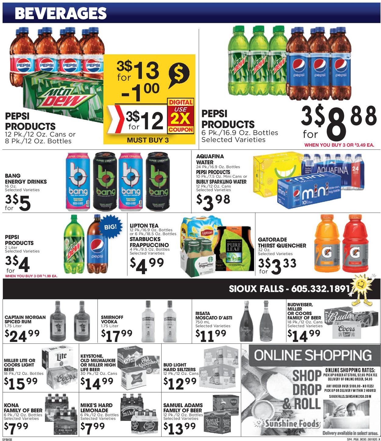 Catalogue Sunshine Foods from 08/19/2020