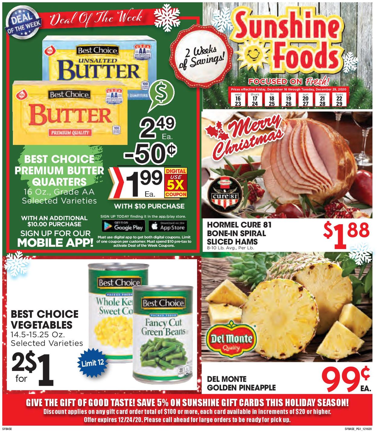 Catalogue Sunshine Foods from 12/16/2020