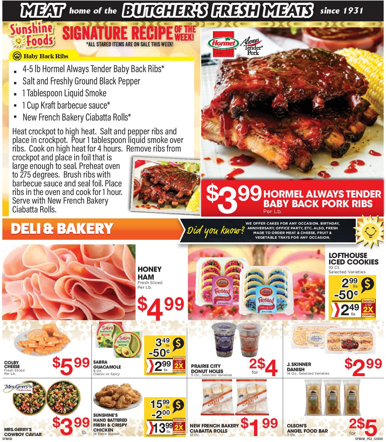 Catalogue Sunshine Foods from 12/30/2020