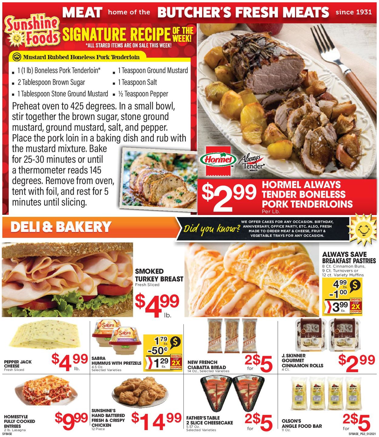 Catalogue Sunshine Foods from 01/20/2021