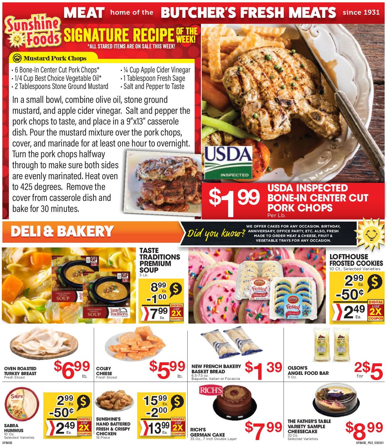 Catalogue Sunshine Foods from 03/03/2021