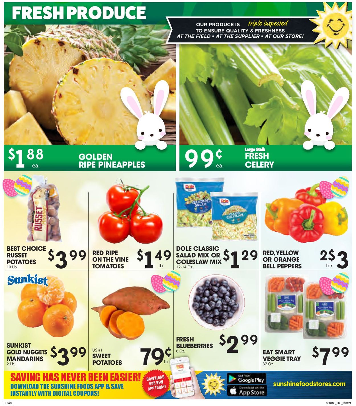 Catalogue Sunshine Foods Easter 2021 ad from 03/31/2021