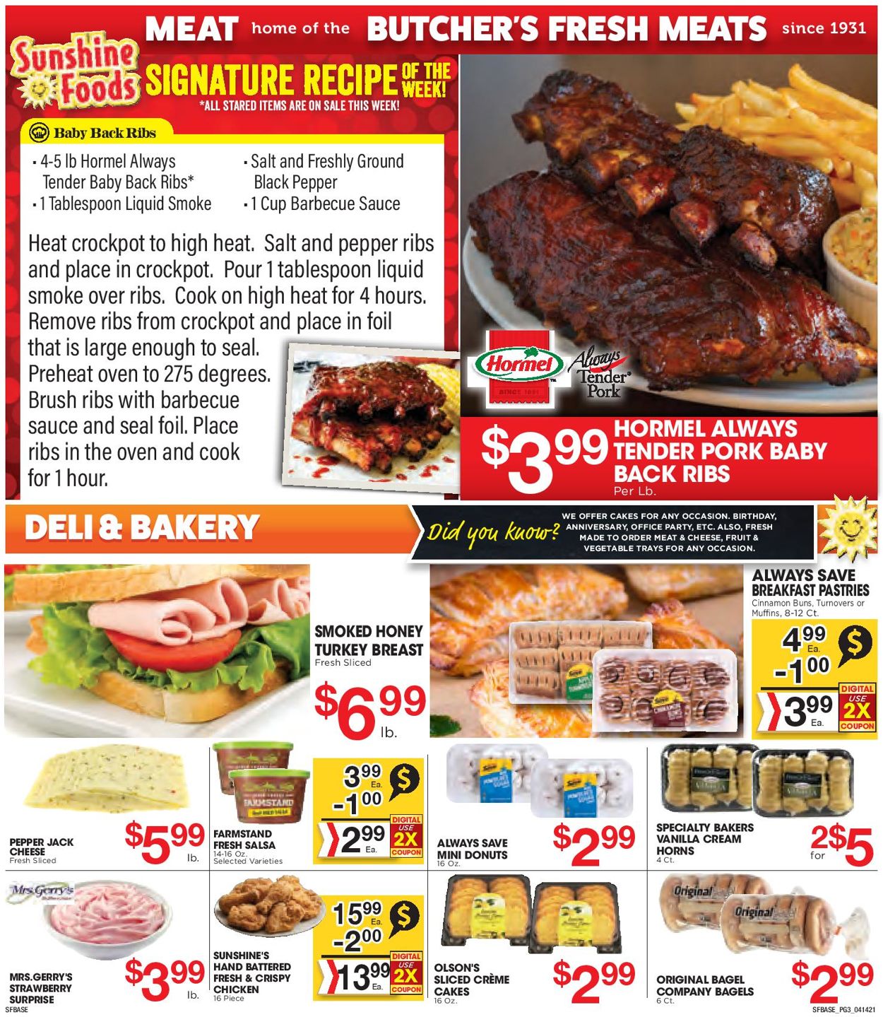 Catalogue Sunshine Foods from 04/14/2021